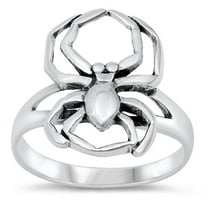 High Polish Large Spider Bug Ring .925 Sterling Silver Band Jewelry Female Male Unisex Size 10