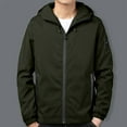 thumbnail image 2 of WTOBBY Men's Youth Hooded Jacket, Casual Zip Up Outerwear with Kangaroo Pocket, Lightweight Street Style Top for Everyday Wear,Army Green L, 2 of 4
