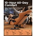 thumbnail image 4 of HLDIRECT Ergonomic Fabric Gaming Chair with Footrest and Massage Lumbar Support, Gamer Chair with 330lb Capacity, Video Game Chair for Adults, Brown, 4 of 8