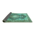 thumbnail image 2 of Ahgly Company Indoor Round Medallion Turquoise Blue Traditional Area Rugs, 6' Round, 2 of 4