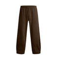 thumbnail image 4 of Men's Casual Sweatpants Drawstring Elastic Waist Wide Leg Straight Leg Loose Fit Draped Pockets Pants for Workout and Gym Wear, 4 of 5