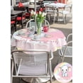 thumbnail image 5 of Outdoor Tablecloths with Umbrella Hole & Zipper, Elephants Round Tablecloths 60 Inch, Cute Rainbow Clouds Pink Purple Waterproof Table Cloth, Patio/Pool/Picnic Table Covers, 5 of 8