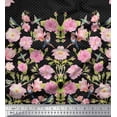 thumbnail image 2 of Soimoi Black Poly Georgette Fabric Flowerpecker & Floral Panel Printed Fabric 1 Yard 42 Inch Wide, 2 of 5