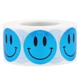 thumbnail image 1 of Metallic Blue Happy Face Stickers | 1" Inch Round | 500 Pack, 1 of 2