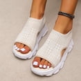 thumbnail image 5 of 2025 Clearance! 50% Off Clear! asdoklhq Womens Comfort Clogs,Summer Ladies Women Thick Soled Shoes Fish Mouth Casual Net Cloth Sandals, 5 of 8