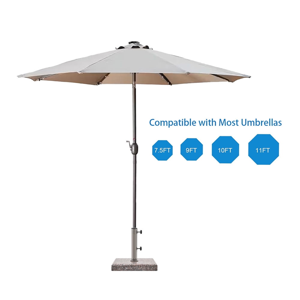 Abble Heavy Duty Granite Patio Umbrella Base, Square Outdoor Umbrella Stand Weight 42 lbs