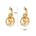 thumbnail image 2 of TNOBHG Dangle Earrings 1 Pair Women Earrings Multi-layer Irregular Shape Retro Faux Pearl Alloy Electroplated Anti-slip Lightweight Ear Decoration Jewelry, 2 of 8