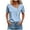 Sky Blue, variant on Womens White Polka Dot Top - Navy Base with Contrast Dots | Soft Knit Fabric, Cap Sleeves | Retro-Inspired Casual Wear for Weekend/Brunch