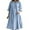 Blue, variant on Women's 3/4 Sleeve Dresses Casual Loose V Neck Half Button Flowy A-Line Dress Midi Shirt Dress with Pockets