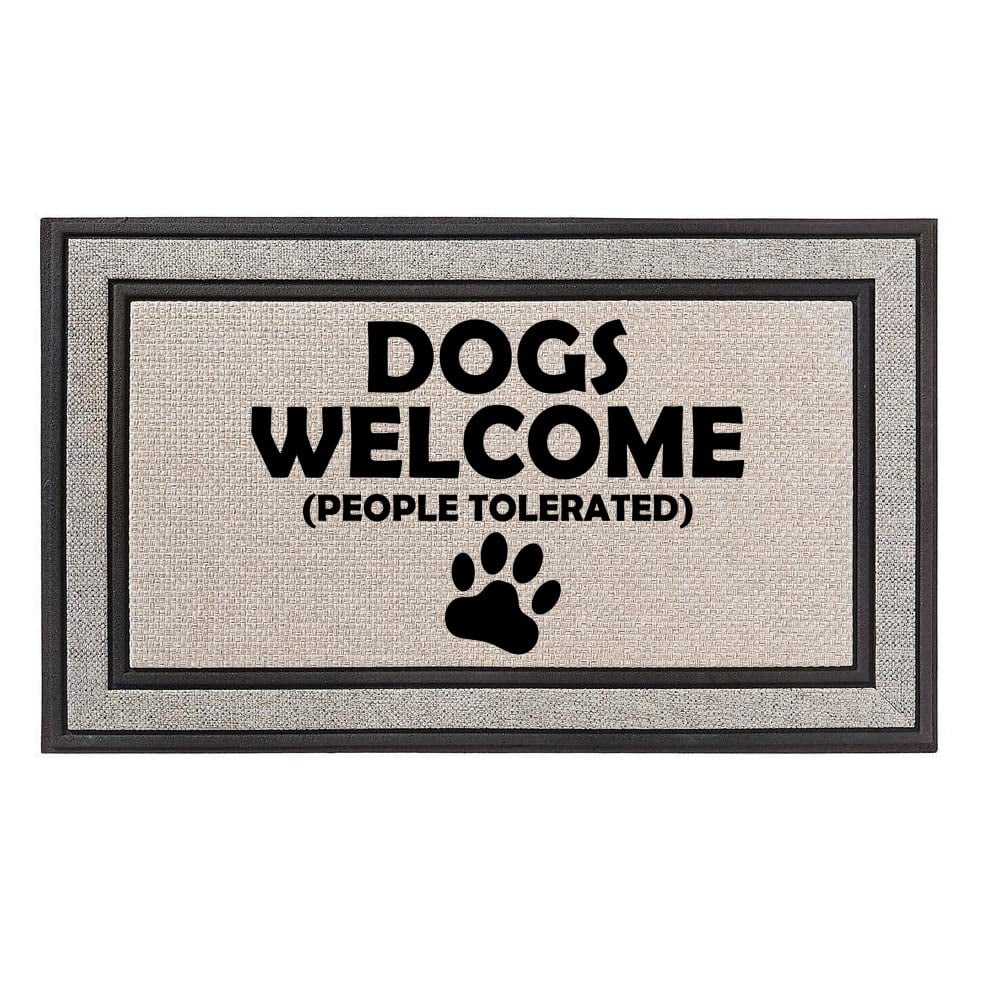 Outdoor Indoor Doormat 18" x 30" Gray / Beige / Black Rubber Backed