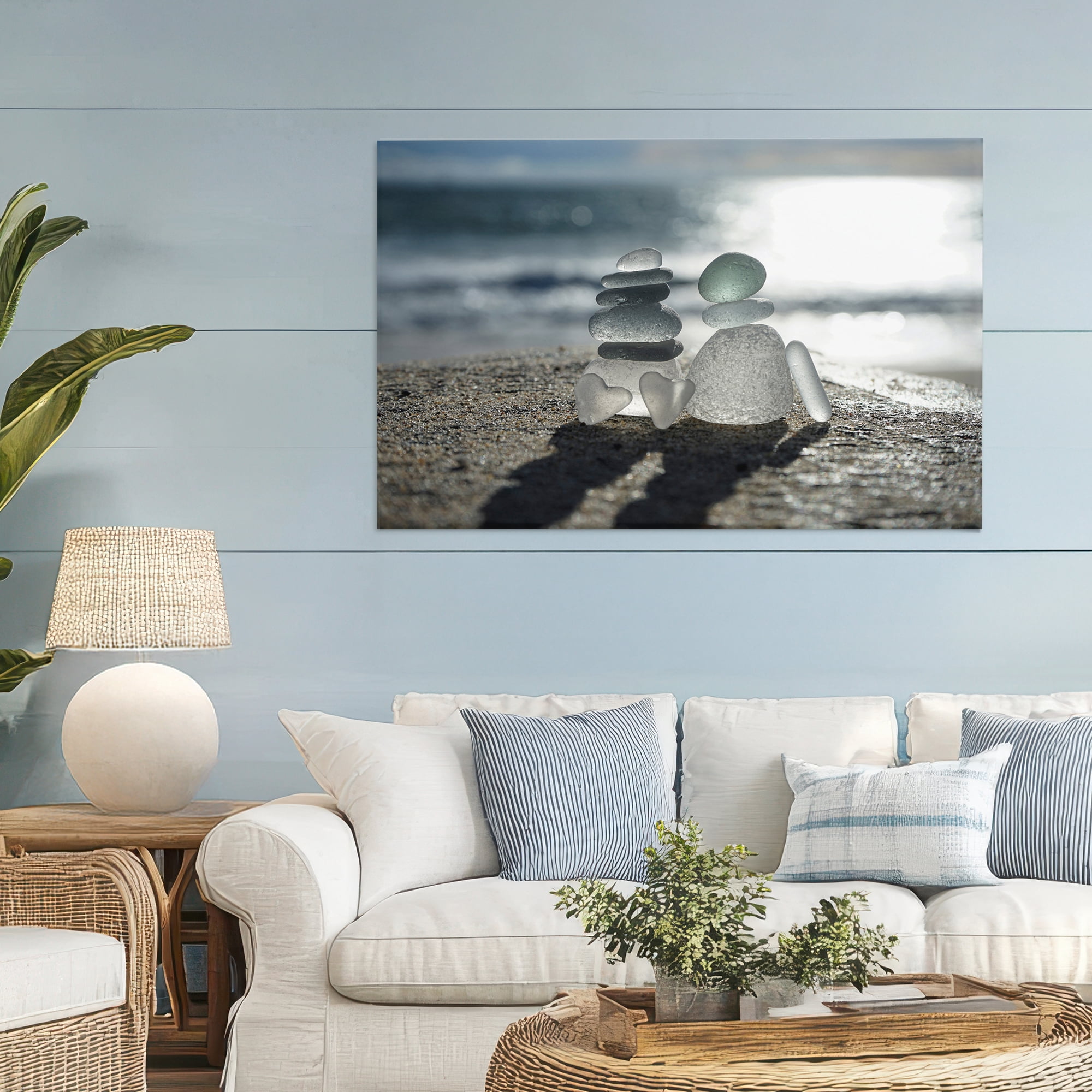 Stupell Industries Zen Sea Glass Hearts Canvas Wall Art, design by LMarie Allen