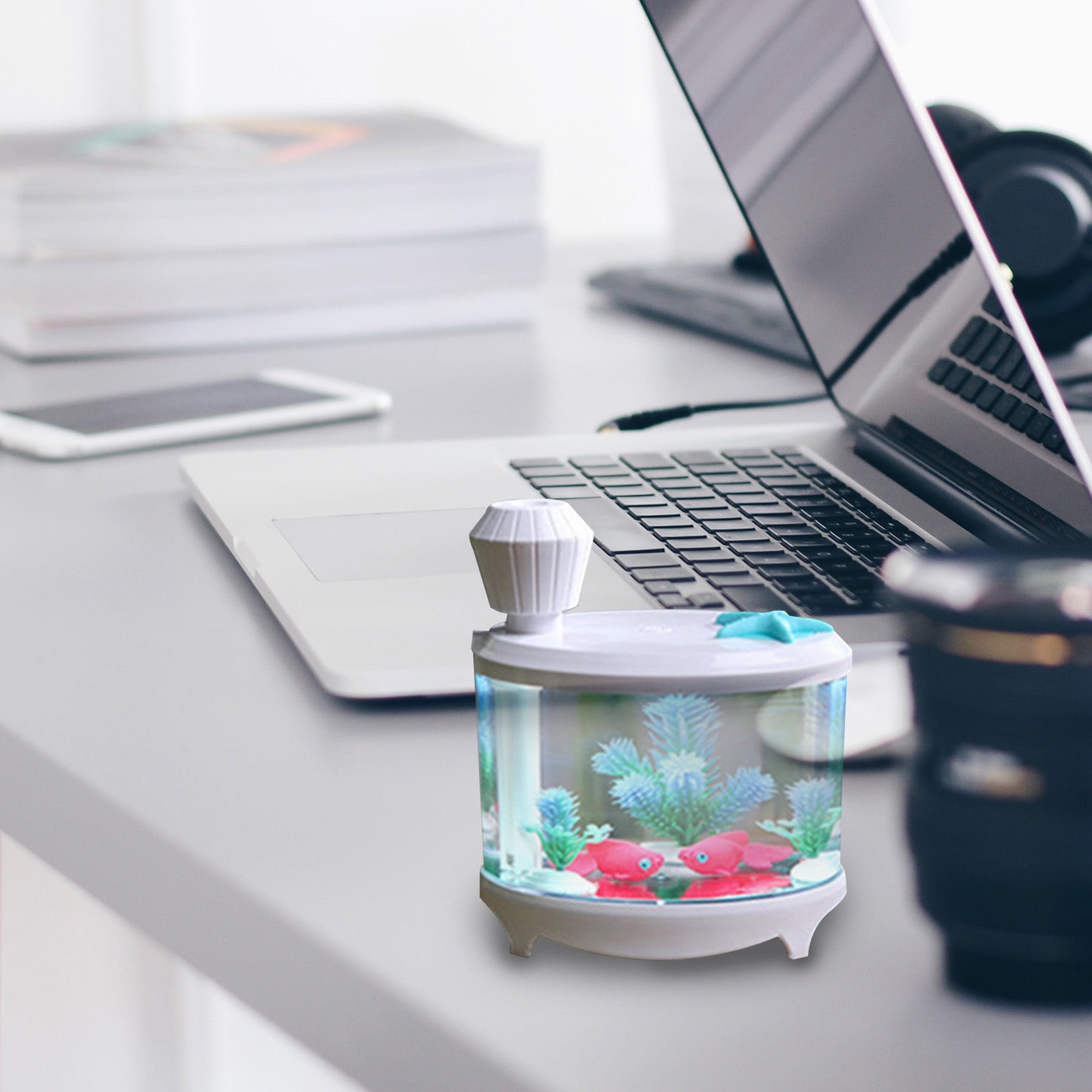Kbndieu Fish Tank Portable Humidifier 460ml Cold Mist Small Humidifier USB Super Quiet Desktop Humidifiers for Baby Bedroom Travel Office Home on Clearance