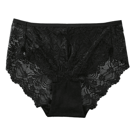 Fulorrnie Underwear for Women Plus Size High Waist Breathable Comfort Panties Cute Briefs Elastic Panty  Black  6