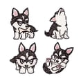 thumbnail image 1 of Guardurnaity 4 piezas lujosas pegatinas de apliques bordados para decoración elegante del hogar perros Husky hierro en Animal chaqueta parche lindo Accesorios de disfraces, 1 of 6