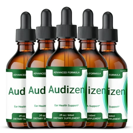 AudiZen Liquid Drops, Hearing and Ear Health, Audi Zen Drops, All Natural Formula Supplement 60 mL per Bottle (5 Pack)