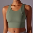 thumbnail image 4 of NaWent Reduced Women's Sports Bra Fixed Cup Integrated Sports Top Sports Bra Beautiful Back Fitness Yoga Suit Top Army Green L, 4 of 9