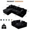 thumbnail image 2 of Aukfa 96" Cloud Sectional Sofa Deep Seat Boneless Couch Modular L-Shaped Couch, Left Chaise Corduroy Sofa for Living Room, Black, 2 of 9