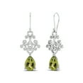 thumbnail image 2 of 7x5 MM Pear Peridot 925 Sterling Silver Filigree Dangle Drop Women Earring, 2 of 4