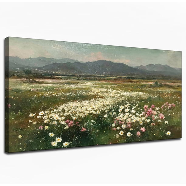 Pintura paisajística artesanal con texturas y luz dorada del sol, ideal para decorar salas de estar, dormitorios, baños y oficinas domésticas con un ambiente natural sereno.