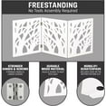 thumbnail image 3 of Safety Freestanding Pet Gate, Wooden Dog Gates for Doorways, Indoor Wood Dog Gates for House, Stairs, Outdoor Fences-   White Decorative- Cluster of Trees-   3 Panels, 3 of 4