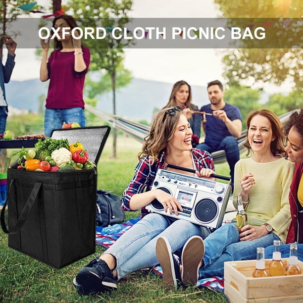 Bolsa De Pícnic Bolsa de picnic con refrigerador térmico aislado para acampar al aire libre bolsas de asas plegables para comida y almuerzo