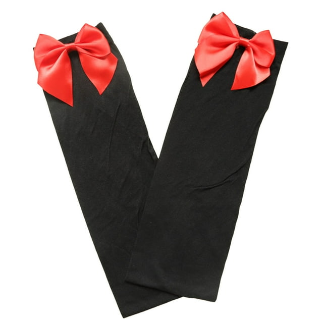 Knee Socks Cute Beautiful Modified Leg Shape Simple Design Perfect Matching High Stockings Single Hose for Theme Party Bright Red Black Sock