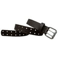thumbnail image 2 of Dream Apparel Brown Dotted Double Prong Motorcycle Leather Belt, 2 of 5