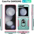 thumbnail image 2 of Flip 5 Case for Galaxy Z Flip 5 Case, with Stand,Liquid Silicone Case,Shockproof, Slim Phone Case Samsung Galaxy Z Flip 5 Case - Green+Pink, 2 of 12