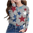 thumbnail image 2 of XQYLOS Kids Printed Sweatshirt Crewneck Loose Fit Star Graphic Pullover Cute Casual Girls Shirts Tops for 3-14 Years Trendy, 2 of 6