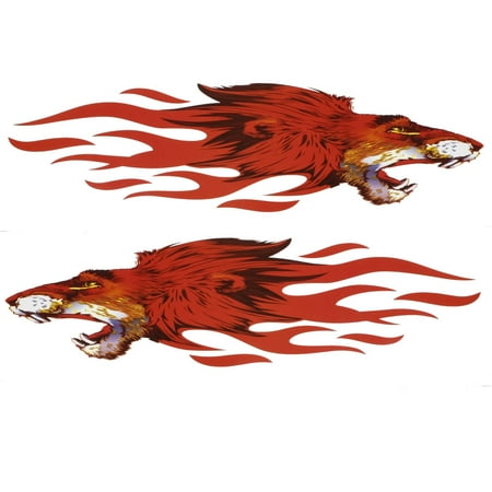Tigers 2 Car - Unique Bargains Unique Bargains 2 Pcs Red Tiger Design Sticker Decoration for Car PC Furniture