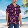 thumbnail image 3 of Balery Mardi Gra2 Camisas hawaianas de manga corta para hombre, camisas playeras de corte holgado, camisas de vacaciones con botones,XX-Large, 3 of 7