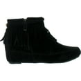 thumbnail image 2 of Bella Marie Campus-28 Womens Round Toe Moccasin Ankle High Faux Suede Boots, 2 of 4