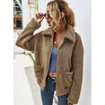 thumbnail image 3 of REDHOTYPE Women's Button Long Sleeve Brushed Jacket Coats with Pockets, 3 of 7
