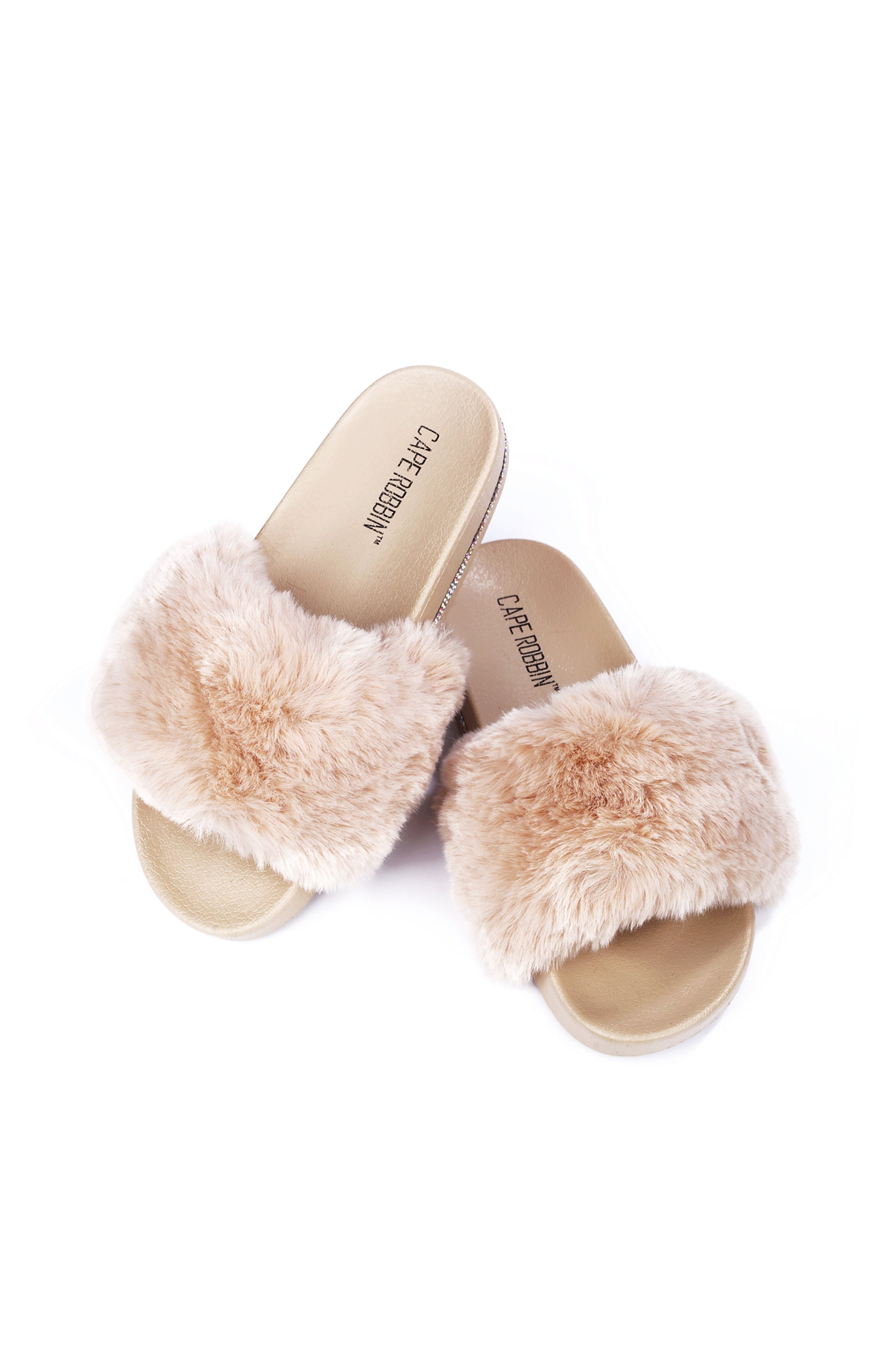 Cape Robbin - BOO VOGUE THE HOUSE SOFT FUR SLIDES-NUDE - Walmart.com -  Walmart.com
