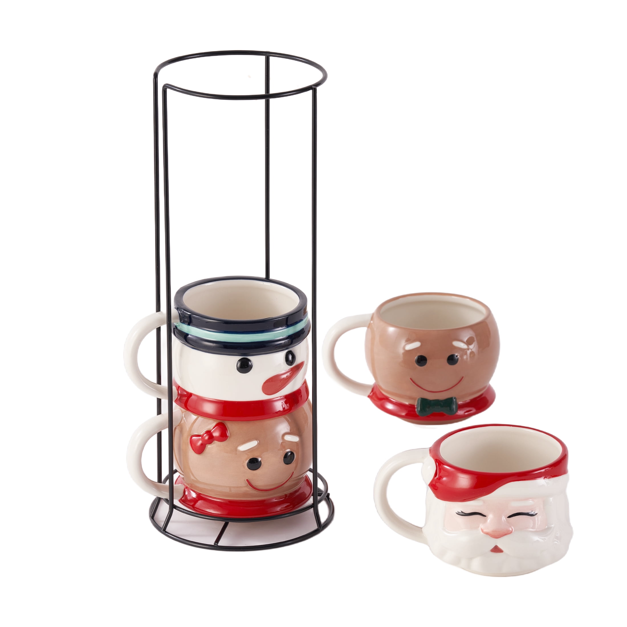 Holiday Icons Ceramic Mug Set 13 OZ 4-Piece Holiday Time