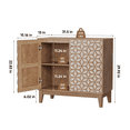 thumbnail image 4 of Tcbosik Sideboard Cabinet with 2 Doors, Modern Kitchen Cabinet with Adjustable Shelf, Coffee Bar Cabinet for Kitchen, Living Room, Hallway, Tangerine & Walnut, 4 of 10