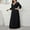 Black, variant on Short Sleeve Dress for Women Fashion Hollow Out Lace Long Dress Evening Dress Party Dress on Clearance