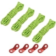 thumbnail image 1 of Unique Bargains 19.7FT 4mm Reflective Camping Guyline Rope Fluorescent Green 4Pack with Cord Adjusters 4Pack, 1 Set, 1 of 6