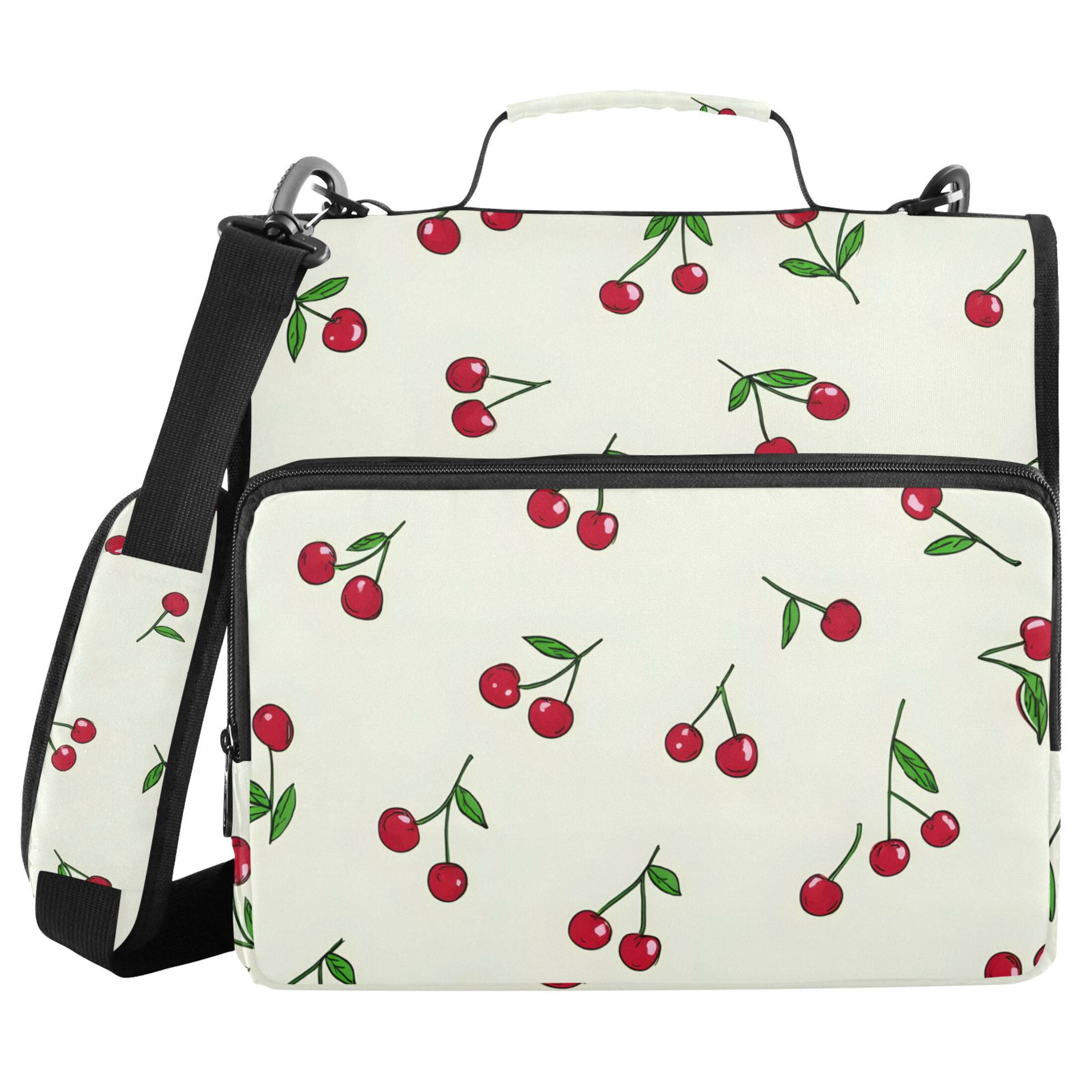 ALAZA Zipper Binder Red Cherries 3 Ring Trapper Keeper File Folder Organizer Bag