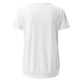 thumbnail image 7 of Gbsyewxs Womens Tops Crew Neck Short Sleeve Ruffle Solid Color Loose Summer T Shirts For Women White, 7 of 7
