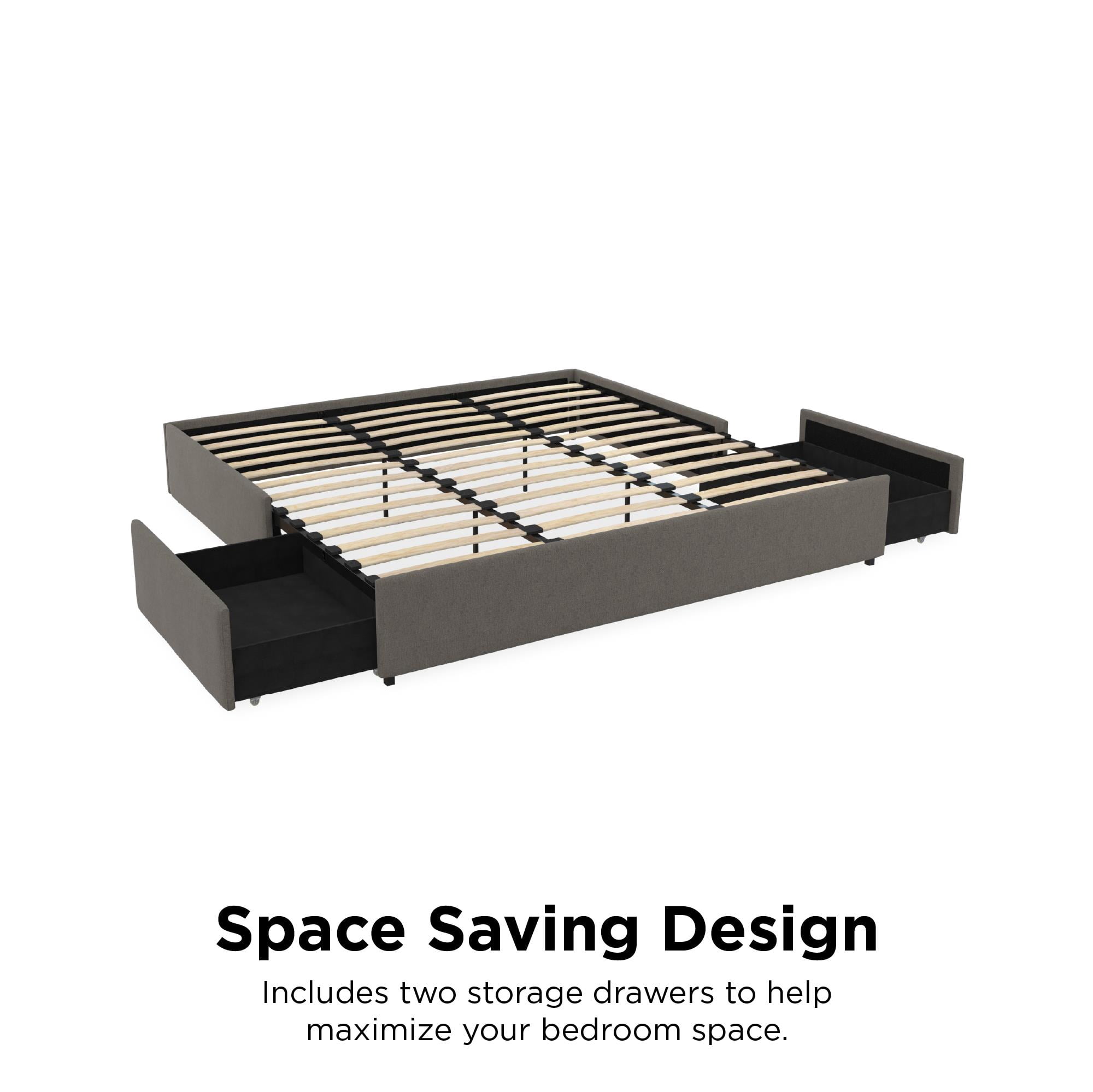 DHP Maven Platform Bed with Storage, King, Gray Linen