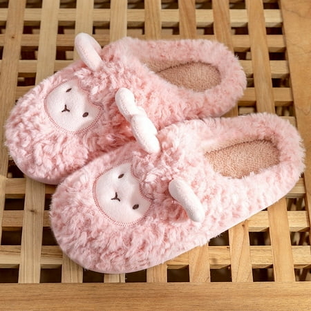 

QWZNDZGR New In Flexible Shoes For Home Fuzzy Slippers Women s Indoor Fur Slides Fleece Slippers Sheep Mules Wife Husband House Slippers