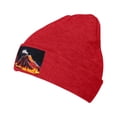 thumbnail image 2 of LNWH Knitted Acrylic Hat, Volcanic Eruption Abstract Art Pattern Winter Beanie Hat for Cold Weather, Red, 2 of 4