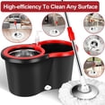 thumbnail image 3 of Spin Mop Set with 3 Replacement Microfiber Pads, Wet  Dry Use for Home, Kitchen, Bedroom, Office Floor Cleaning, 3 of 10