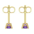 thumbnail image 4 of 0.2 ct Push-Back Stud Earrings for Women | 3.0mm Round Cut Natural Amethyst | 18K Yellow Gold, 4 of 5
