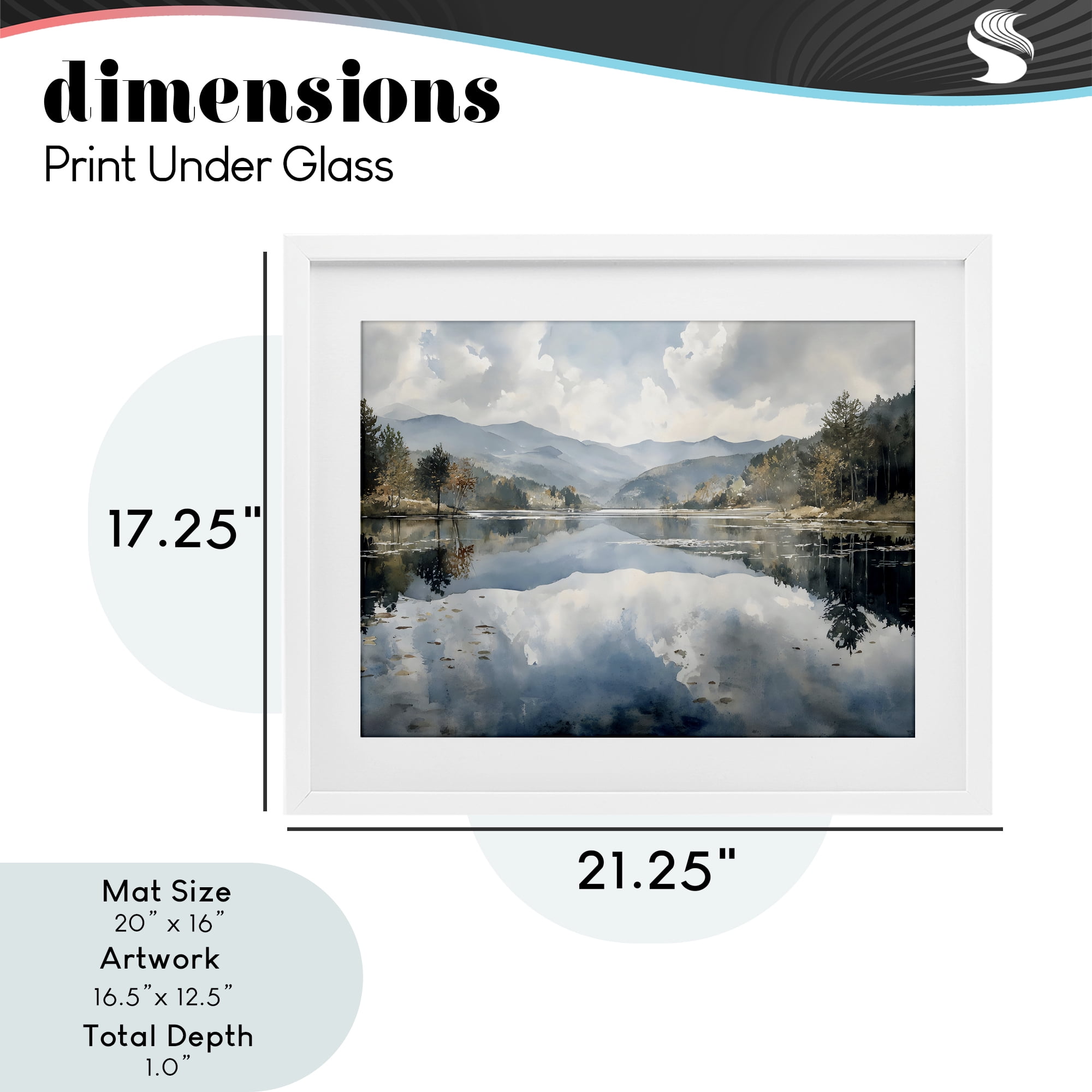 Stupell Industries Nature's Reflection on Mountain Lake White Framed Print Under Glass, design by Franklyn Gregory