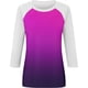 thumbnail image 3 of Camisas de Manga Corta para las Mujeres, 3/4 Manga Color Sólido Gradiente Impreso Cuello Redondo Casual Top Hecho de Tejido Súper Suave, Blusas de Manga Corta para las Mujeres, 3 of 5