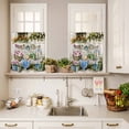 thumbnail image 3 of 3 Piece Kitchen Curtains and Valances Set Spring Daisy Cafe Curtains 24 Inch Length Flowers Farmhouse Leaves Floral Pots Countryside Valance & Tier Curtain for Living Room Bedroom 54"x18"+27"x24"*2, 3 of 6