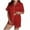 Red, variant on ABATAB 2 Piece Pajamas Set for Women Button down Summer Sleepwear Short Sleeve Comfy Pjs Loungewear Outfits