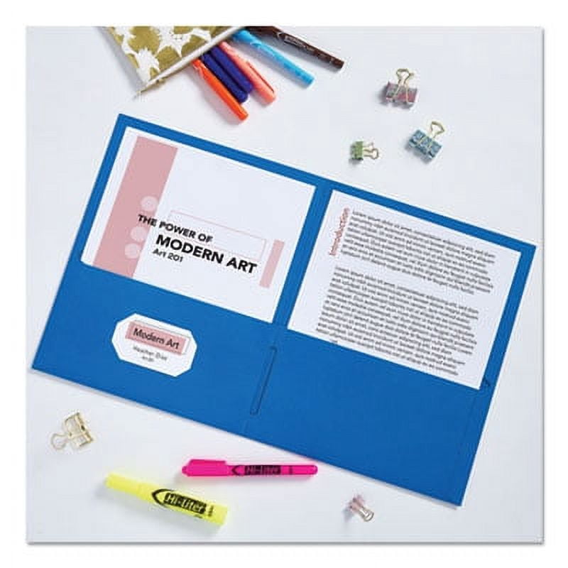 Avery&reg;, AVE47986CT, Two-Pocket Folders, 125 / Carton, Light Blue